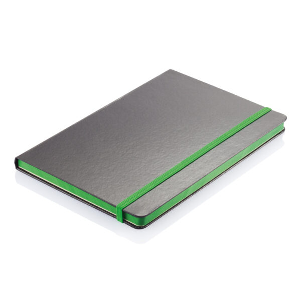 Deluxe hardcover A5 notitieboek met gekleurde zijde