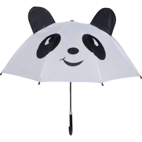 Vrolijke kinderparaplu met 3D panda dierengezicht