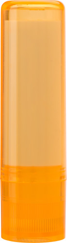 ABS kunststof lippenbalsem stick met SPF15 bescherming oranje