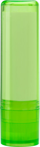 ABS kunststof lippenbalsem stick met SPF15 bescherming lichtgroen