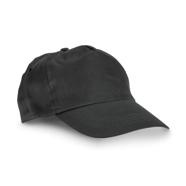 Polyester promo baseball cap / pet CAMPBEL zwart