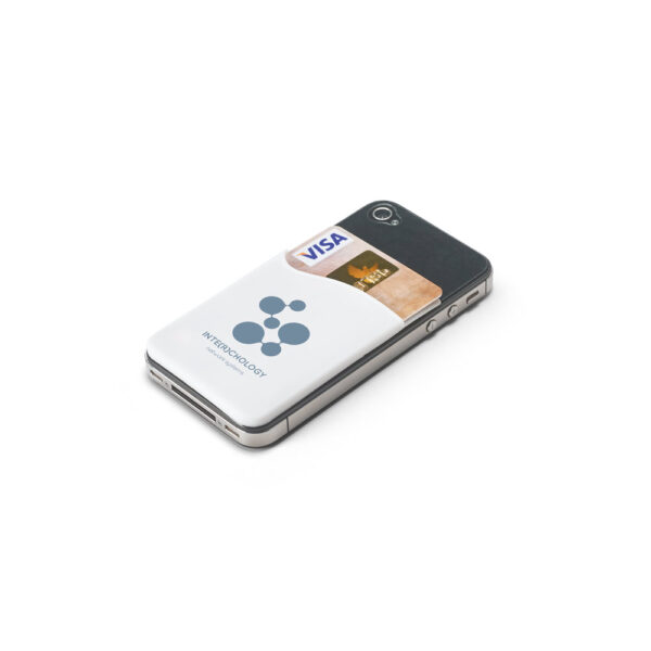 Smartphone kaarthouder voor 1 pas SHELLEY wit logo