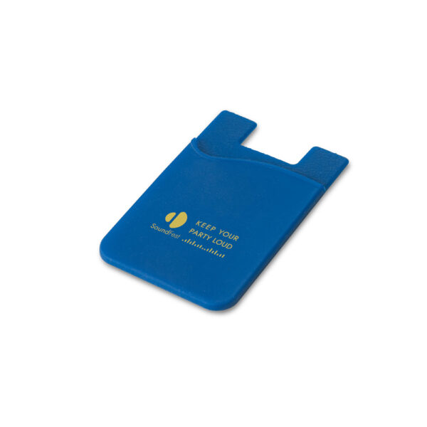 Smartphone kaarthouder voor 1 pas SHELLEY kobaltblauw logo