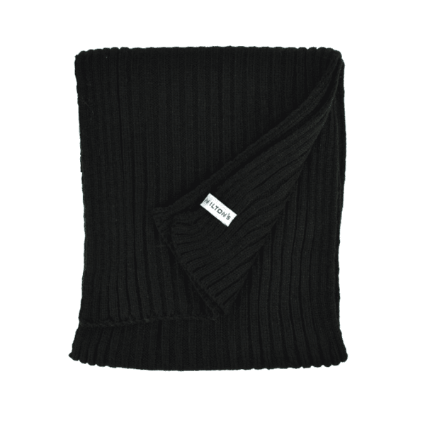 Grof gebreide sjaal 180 x 20 cm zwart 2