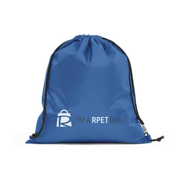 RPET 190T rugzak met trekkoord kobaltblauw logo