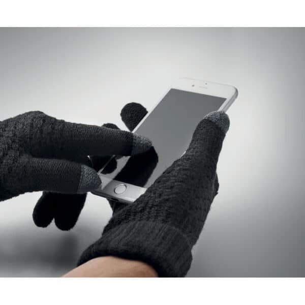 Rpet touchscreen handschoenen TAKAI zwart detail