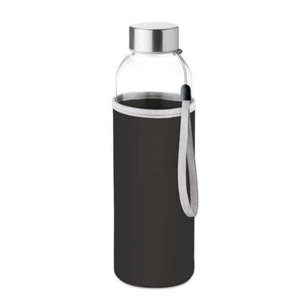 Glazen drinkfles of waterfles UTAH GLASS 500 ml zwart