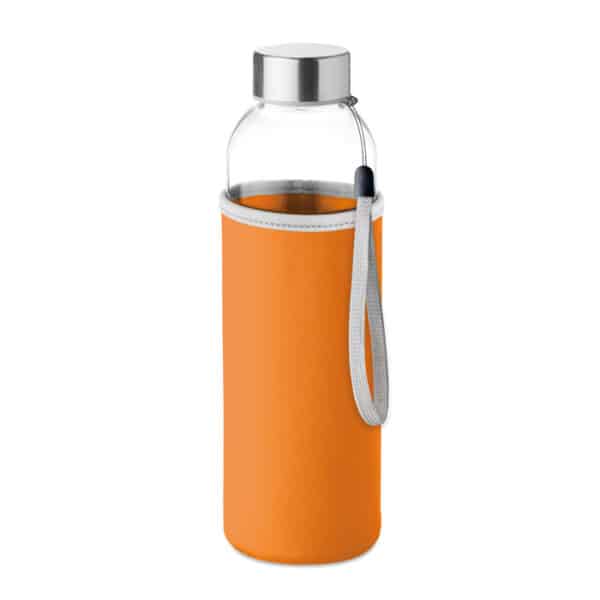 Glazen drinkfles of waterfles UTAH GLASS 500 ml oranje