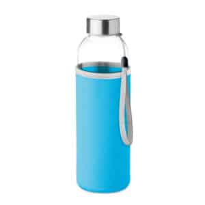 Glazen drinkfles of waterfles UTAH GLASS 500 ml lichtblauw (turquoise)