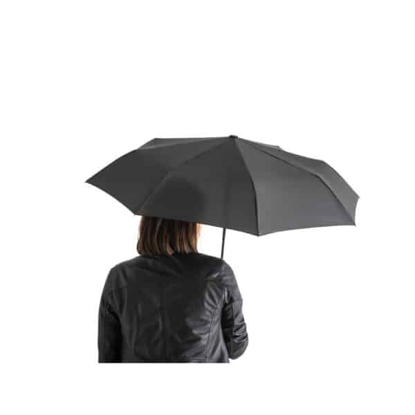 RPET Opvouwbare polyester (190T) paraplu RIVER Ø 99 x 57 cm zwart c