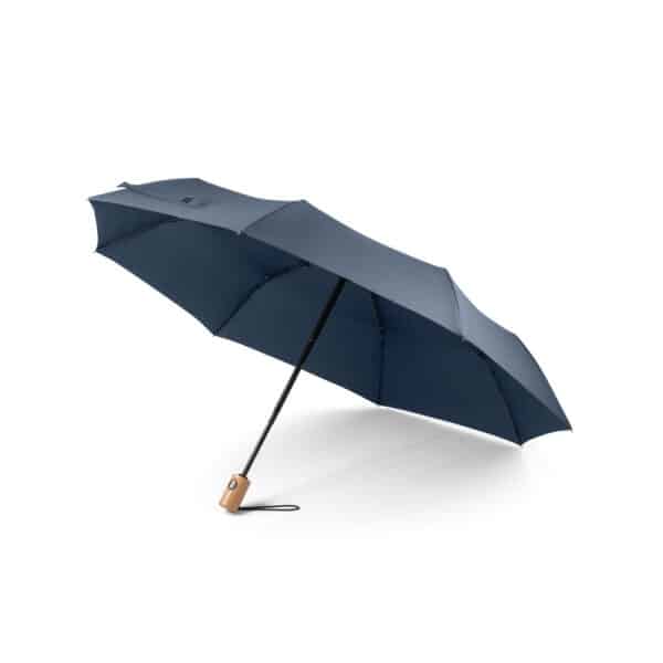 RPET Opvouwbare polyester (190T) paraplu RIVER Ø 99 x 57 cm donkerblauw