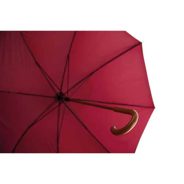 Automatische polyester (190T) paraplu met houten handvat CUMULI Ø 104 x 89 cm bordeauxrood top