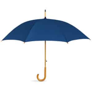 Automatische polyester (190T) paraplu met houten handvat CUMULI Ø 104 x 89 cm donkerblauw