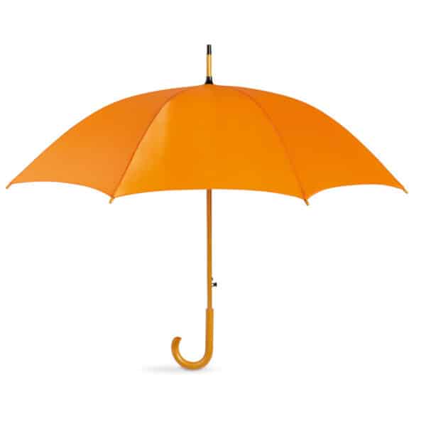 Automatische polyester (190T) paraplu met houten handvat CUMULI Ø 104 x 89 cm oranje
