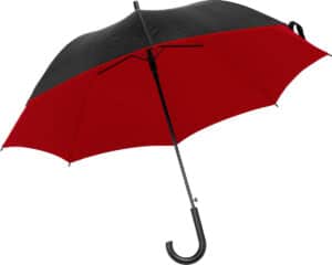 2-Kleurige 23 inch automatische polyester (190T) paraplu Two Tone Ø 107 x 84,5 cm rood/zwart