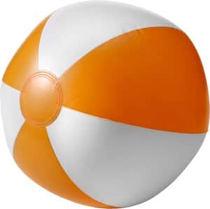 Compacte strandbal met witte en gekleurde vlakken Playa Ø 23-25 cm oranje-wit