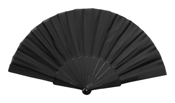 Handwaaier van kunststof met doek van rPET stof PUMIK zwart