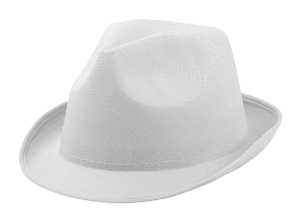 Promo festival / party hoed BRAZ van stevig polyester wit