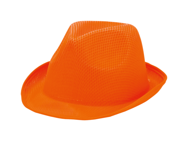 Promo festival / party hoed BRAZ van stevig polyester oranje