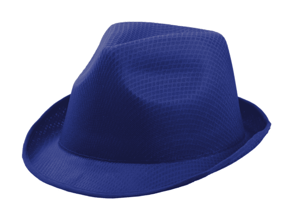 Promo festival / party hoed BRAZ van stevig polyester blauw