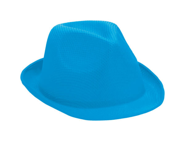 Promo festival / party hoed BRAZ van stevig polyester lichtblauw