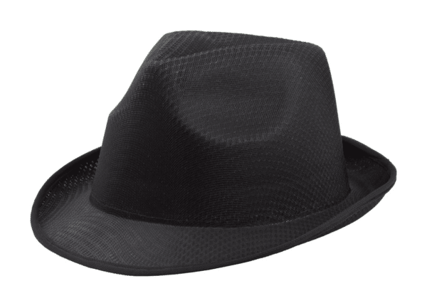 Promo festival / party hoed BRAZ van stevig polyester zwart