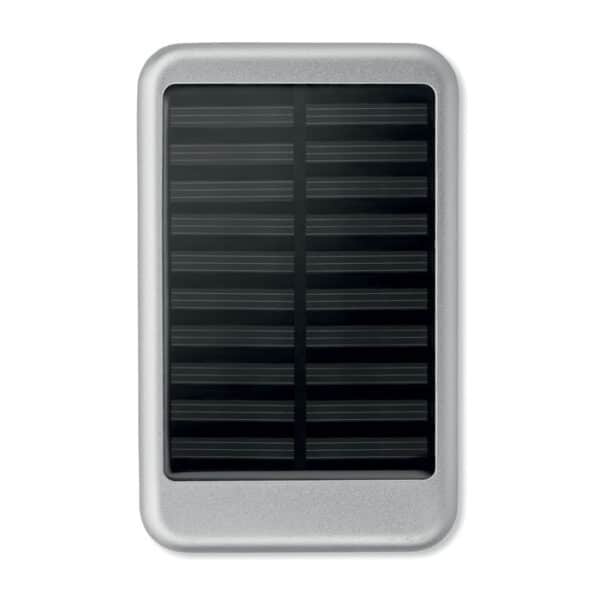Solar powerbank 4000 mAh SOLARFLAT mat zilver top