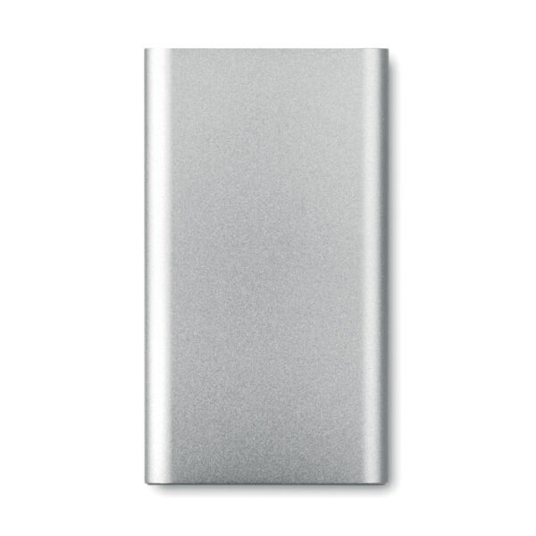 Draadloze aluminium powerbank 4000 mAh POWER&WIRELESS mat zilver back