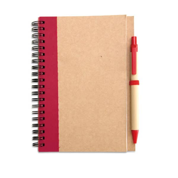 B6 notitieboekje met balpen SONORA PLUS rood