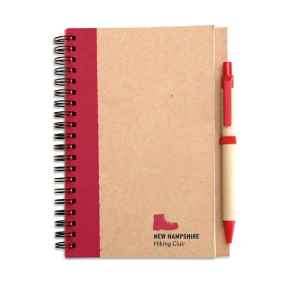 B6 notitieboekje met balpen SONORA PLUS rood print
