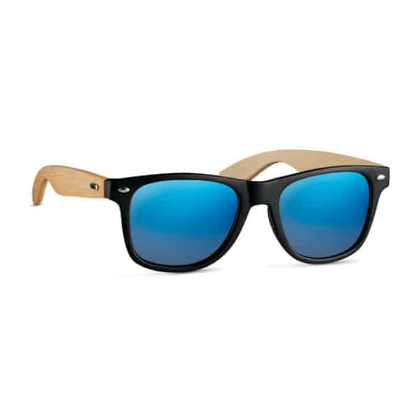 Zonnebril met bamboe frame California Touch blauw a