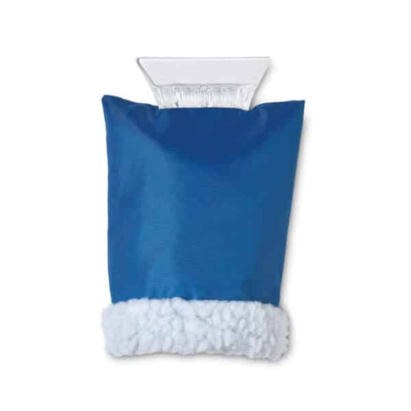 Kunststof ijskrabber met polyester gevoerde handschoen WARMIX blauw a