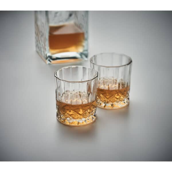 Whiskey set met 4 glazen en karaf REISET transparant top