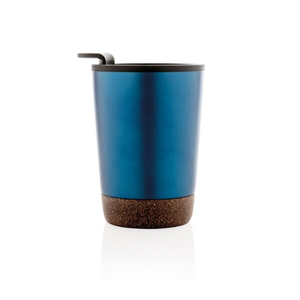 GRS gerecycled PP en roestvrijstalen kurk koffiebeker blauw 4