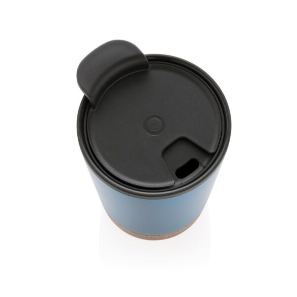 GRS gerecycled PP en roestvrijstalen kurk koffiebeker blauw 5