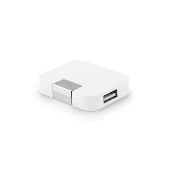 ABS kunststof USB hub met 4 poorten SQUARE wit