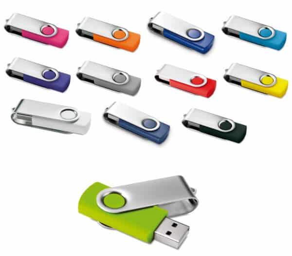 ABS kunststof USB stick met metalen draaimechanisme Twister set