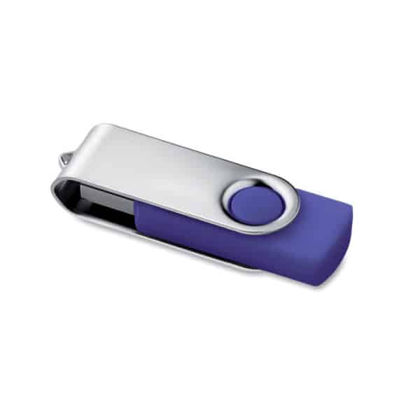 ABS kunststof USB stick 16 GB capaciteit met metalen draaimechanisme Twister paars (violet)