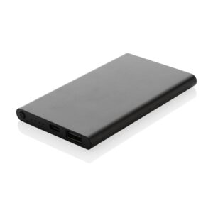 RCS (Recycled Claim Standard) gerecycled aluminium/ABS-plastic 4.000 mAh powerbank met type C zwart