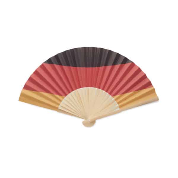 Handwaaier van bamboe met vlagontwerp op papieren doek FUNFAN Duitsland