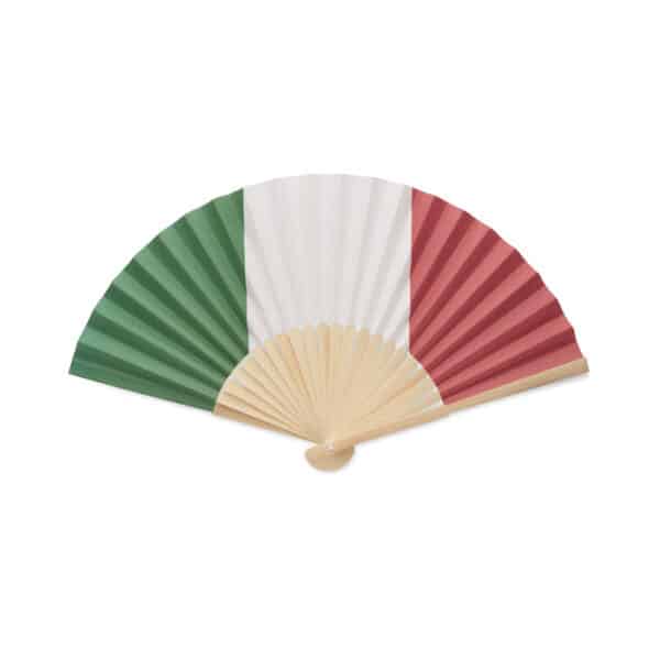Handwaaier van bamboe met vlagontwerp op papieren doek FUNFAN Italië