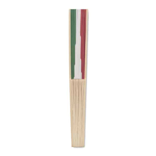 Handwaaier van bamboe met vlagontwerp op papieren doek FUNFAN Italië top