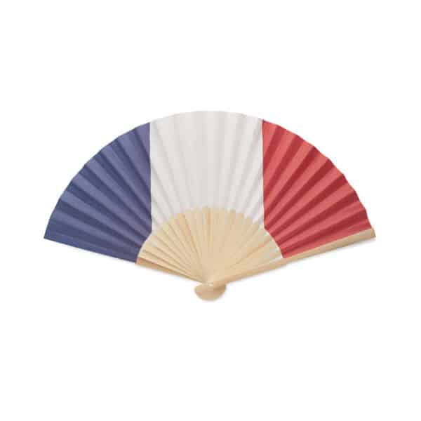 Handwaaier van bamboe met vlagontwerp op papieren doek FUNFAN Frankrijk