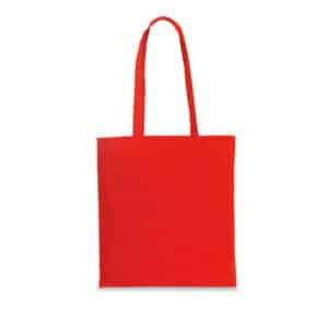 Promo katoenen (100 gr/m2) draagtas 37 x 41 cm met lange hengsels, rood