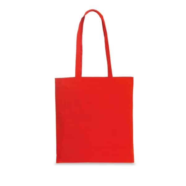 Promo katoenen (100 gr/m2) draagtas 37 x 41 cm met lange hengsels, rood