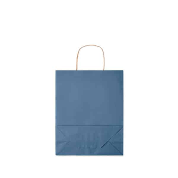 Middelgrote papieren geschenktas PAPER TONE M blauw top