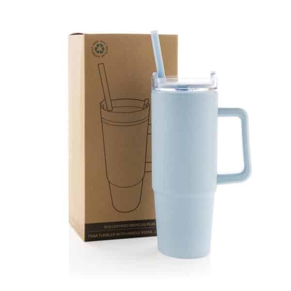 Tana RCS plastic tumbler met handvat 900 ml lichtblauw 500