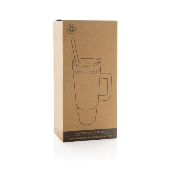 Tana RCS plastic tumbler met handvat 900 ml roze box